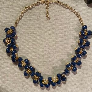 J. Crew Navy and Gold Bauble Necklace